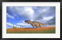 Framed Ceratosaurus Hunting in Prehistoric Grasslands