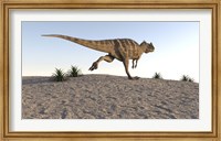 Framed Ceratosaurus Running Across a Terrain
