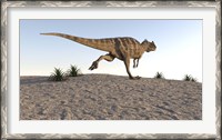 Framed Ceratosaurus Running Across a Terrain