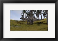 Framed Dicraeosaurus in a Savanna Landscape