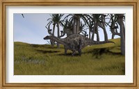Framed Dicraeosaurus in a Savanna Landscape