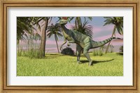 Framed Dilophosaurus Hunting