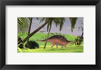 Framed Kentrosaurus Walking in Field