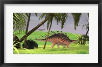 Framed Kentrosaurus Walking in Field