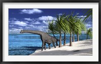 Framed Large Brachiosaurus on the Shoreline