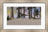 Framed Monolophosaurus in Prehistoric Environment