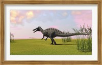 Framed Suchomimus Walking in Grass