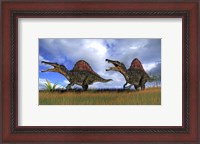 Framed Two Spinosaurus Hunting