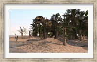 Framed Tyrannosaurus Rex Hunting in a Desert Environment