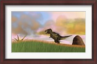 Framed Tyrannosaurus Rex in Grasslands