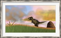 Framed Tyrannosaurus Rex in Grasslands