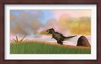 Framed Tyrannosaurus Rex in Grasslands