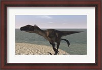 Framed Utahraptor Running by Bay