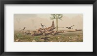 Framed Velociraptors and a B-17