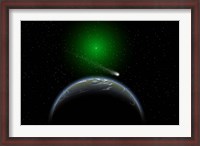 Framed Comet Passing Alien World