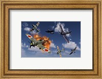 Framed F4U Corsair and Japanese Nakajima Planes