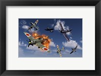 Framed F4U Corsair and Japanese Nakajima Planes