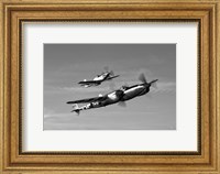 Framed P-38 Lightning and P-51D Mustang