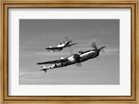 Framed P-38 Lightning and P-51D Mustang