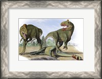 Framed Two Cryolophosaurus Ellioti