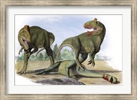 Framed Two Cryolophosaurus Ellioti