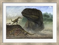 Framed Huchengtyrannus Magnus and Offspring