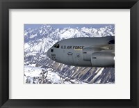 Framed Spirit of Denali flies over the Alaska Range