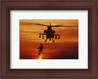 Framed Four AH-64 Apache Helicopters