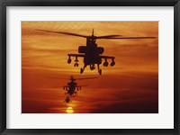Framed Four AH-64 Apache Helicopters