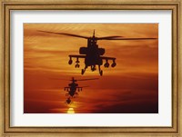 Framed Four AH-64 Apache Helicopters