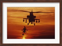 Framed Four AH-64 Apache Helicopters