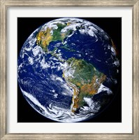 Framed Full Earth Showing The Americas
