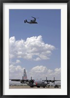 Framed CV-22 Osprey and C-130 Hercules