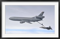 Framed KC-10 Extender and F-22 Raptor