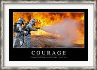 Framed Courage: Inspirational Quote and Motivational Poster