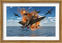 Framed German Heinkel Bomber Crash
