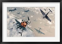 Framed B-17 Flying Fortress Bombers
