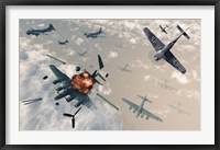 Framed B-17 Flying Fortress Bombers