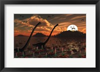 Framed Omeisaurus Dinosaurs