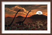 Framed Omeisaurus Dinosaurs