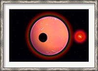 Framed Alien Planet Orbiting Earth