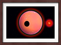 Framed Alien Planet Orbiting Earth