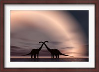 Framed Courting Dinosaurs