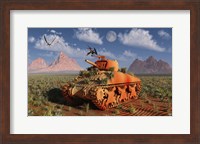 Framed World War II American Sherman Tank