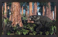 Framed Arctodus bear with her Cubs