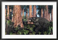 Framed Arctodus bear with her Cubs