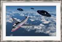 Framed Boeing 747 and UFO's