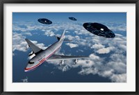 Framed Boeing 747 and UFO's