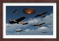 Framed German Heinkel Bombers and UFO
