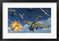 Framed German Ju 87 Stuka Dive Bombers